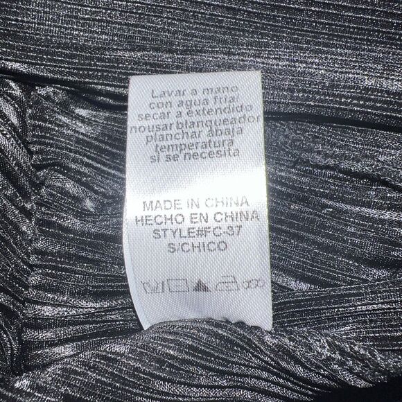 Fate by LFD Black Ribbed Textured Jumpsuit Romper Sz S Stretch Wide Leg Flowy - Picture 12 of 12